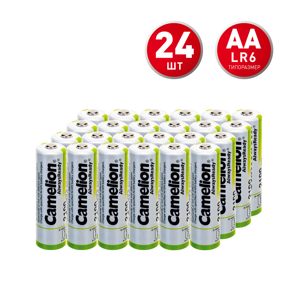 Аккумулятор Camelion АА пальчиковый HR6 1,2 В Ni-MH 2100 мАч (24 шт.) (NH-AA2100ARBP2)