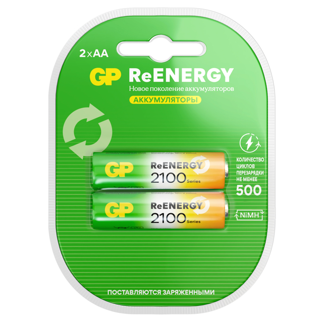 аккумулятор GP Реэнерджи AA 2100мAч 2 шт