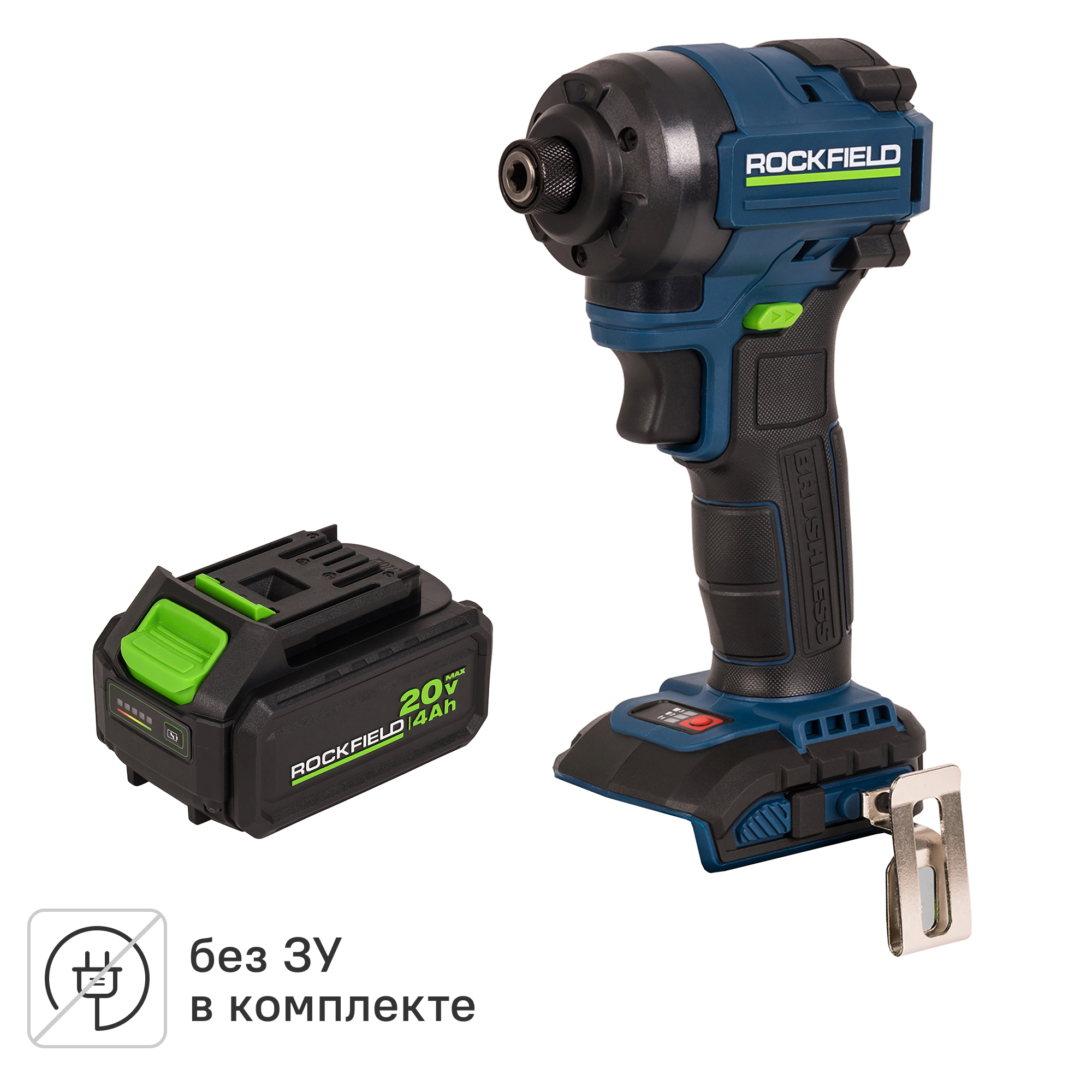 Аккумуляторы и Винтоверт аккумуляторный Rockfield RF2100B, 20 В Li-ion 2x4 Ач