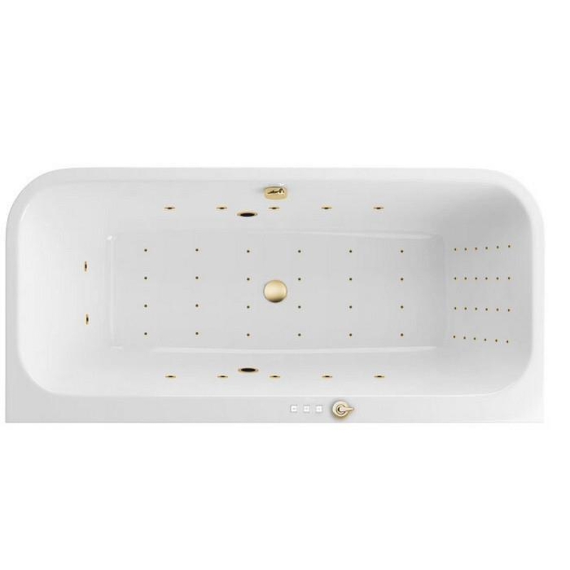 Акриловая ванна Excellent Arana 180x85 WAEX.ARA18.NANO.GL цвет Белый с гидромассажем форсунки Золото