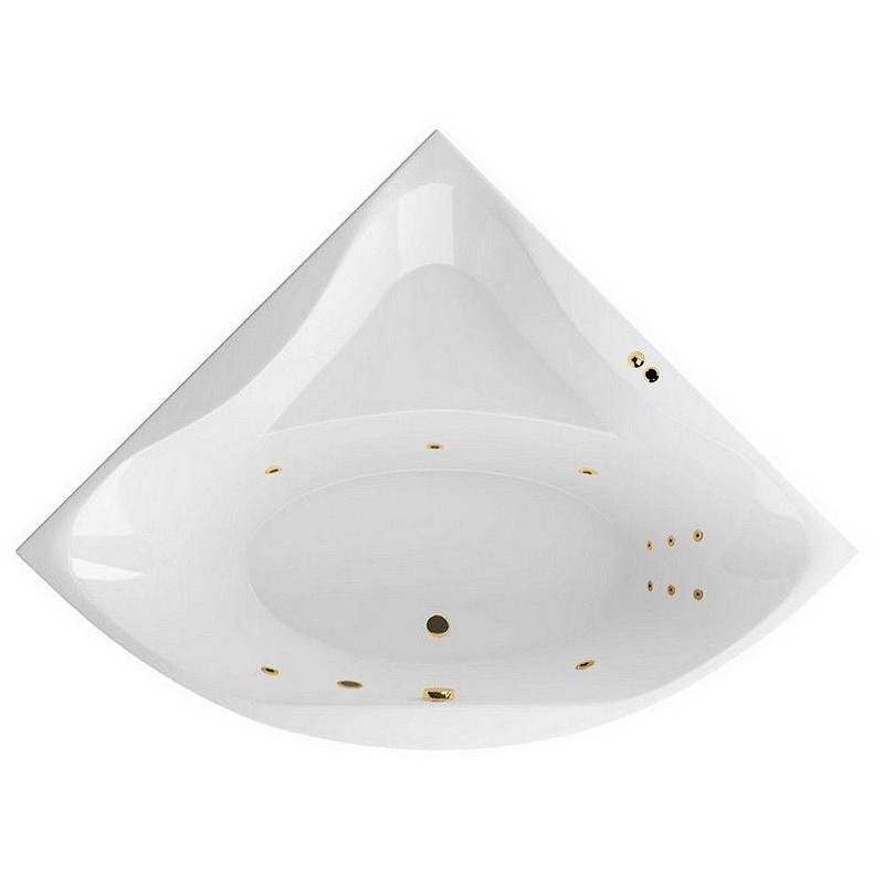 Акриловая ванна Excellent Glamour 150x150 WAEX.GLA15.LINE.GL цвет Белый с гидромассажем форсунки Золото