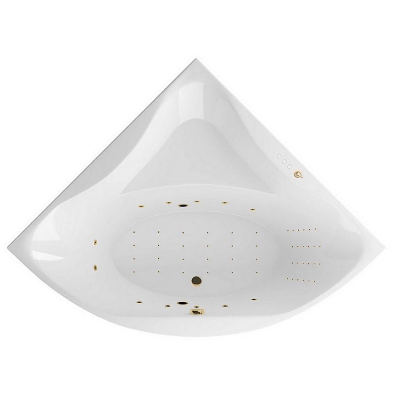Акриловая ванна Excellent Glamour 150x150 WAEX.GLA15.NANO.GL цвет Белый с гидромассажем форсунки Золото