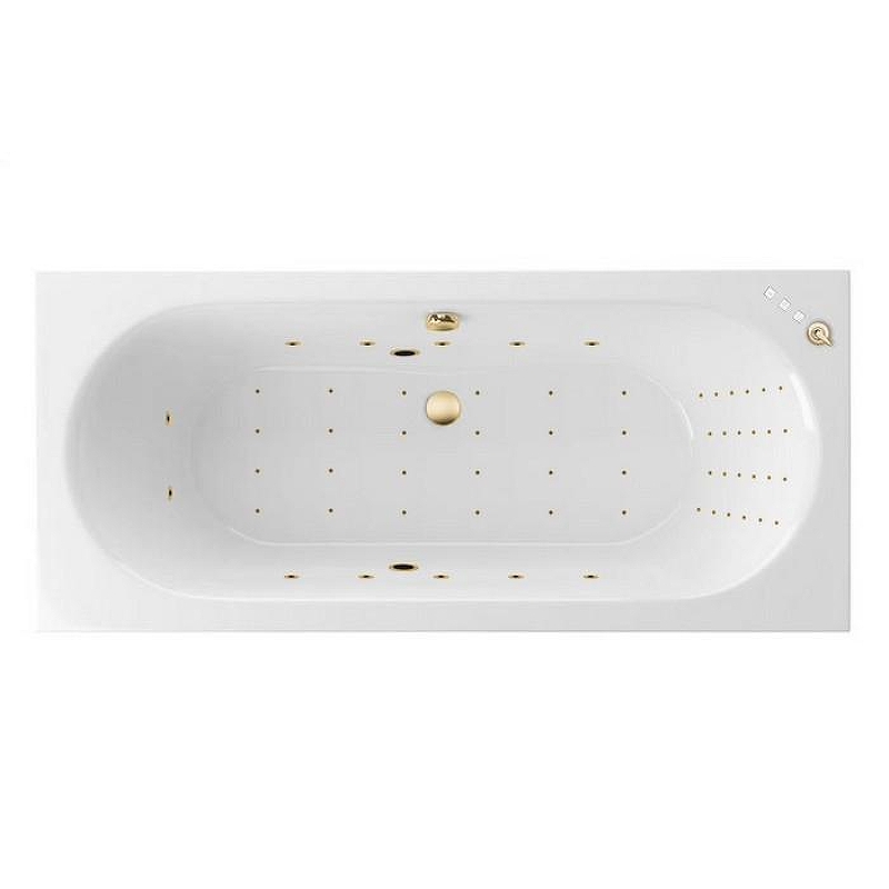 Акриловая ванна Excellent Oceana 180x80 WAEX.OCE18.NANO.GL цвет Белый с гидромассажем форсунки Золото