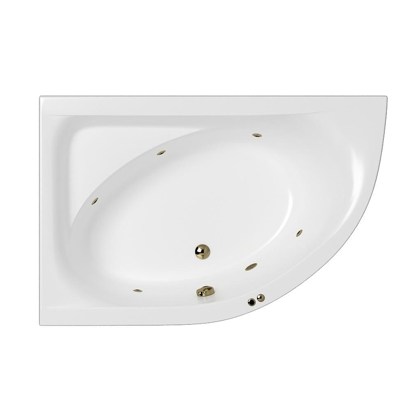Акриловая ванна Whitecross Aquarella 170x110 L 0108.170110.100.SOFT.BR цвет Белый с гидромассажем форсунки Бронза