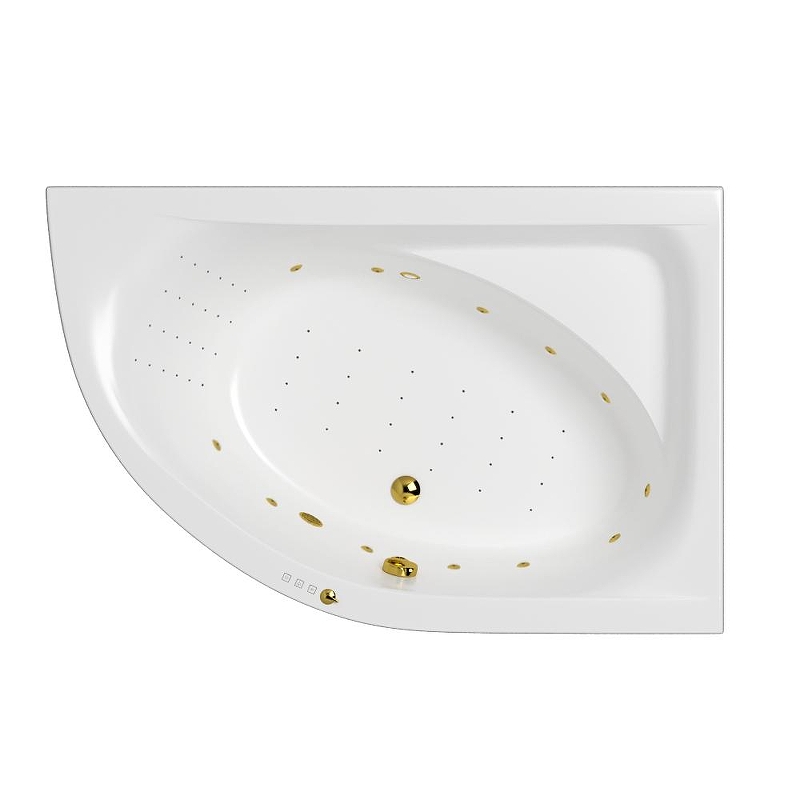 Акриловая ванна Whitecross Aquarella 170x110 R 0109.170110.100.NANO.GL цвет Белый с гидромассажем форсунки Золото