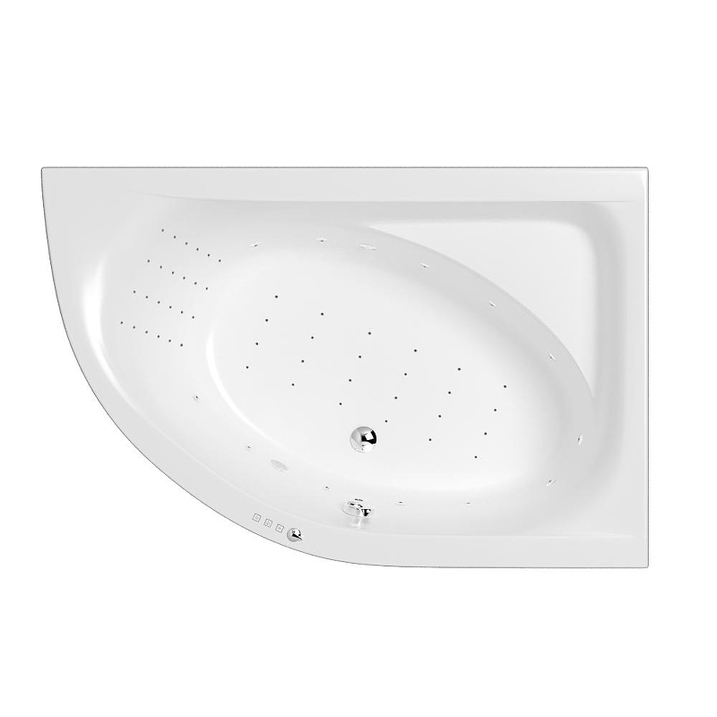 Акриловая ванна Whitecross Aquarella 170x110 R 0109.170110.100.NANO.CR цвет Белый с гидромассажем форсунки Хром