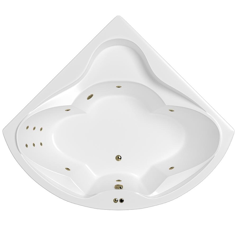 Акриловая ванна Whitecross Konsul 150x150 0110.150150.100.LINE.BR цвет Белый с гидромассажем форсунки Бронза
