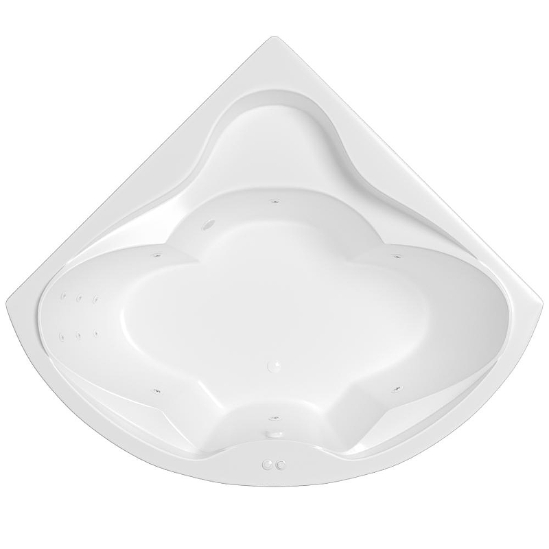 Акриловая ванна Whitecross Konsul 150x150 0110.150150.100.LINE.WH цвет Белый с гидромассажем форсунки Белые