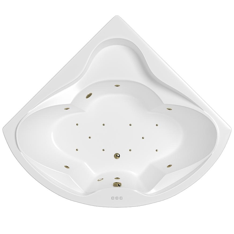 Акриловая ванна Whitecross Konsul 150x150 0110.150150.100.RELAX.BR цвет Белый с гидромассажем форсунки Бронза