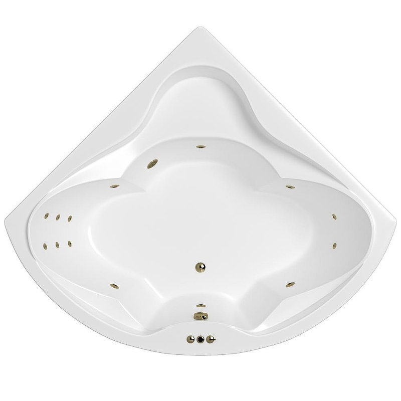 Акриловая ванна Whitecross Konsul 150x150 0110.150150.100.SMART.BR цвет Белый с гидромассажем форсунки Бронза