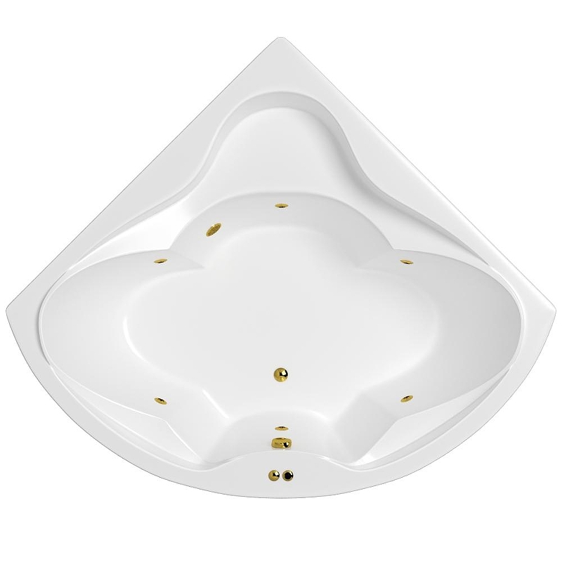 Акриловая ванна Whitecross Konsul 150x150 0110.150150.100.SOFT.GL цвет Белый с гидромассажем форсунки Золото