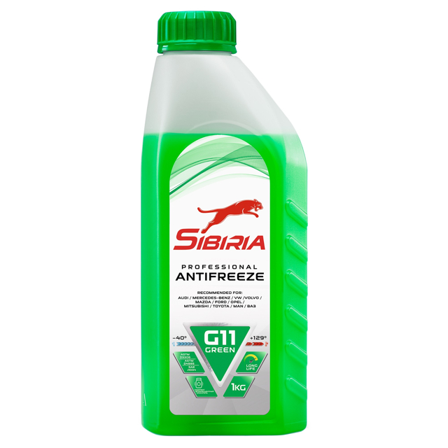 антифриз SIBIRIA Antifreeze G11 зеленый 1кг