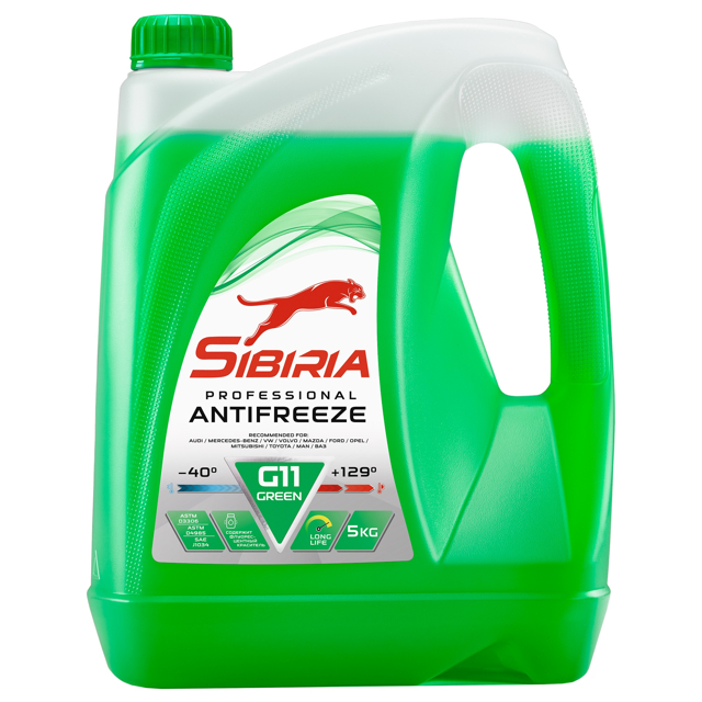 антифриз SIBIRIA Antifreeze G11 зеленый 5кг