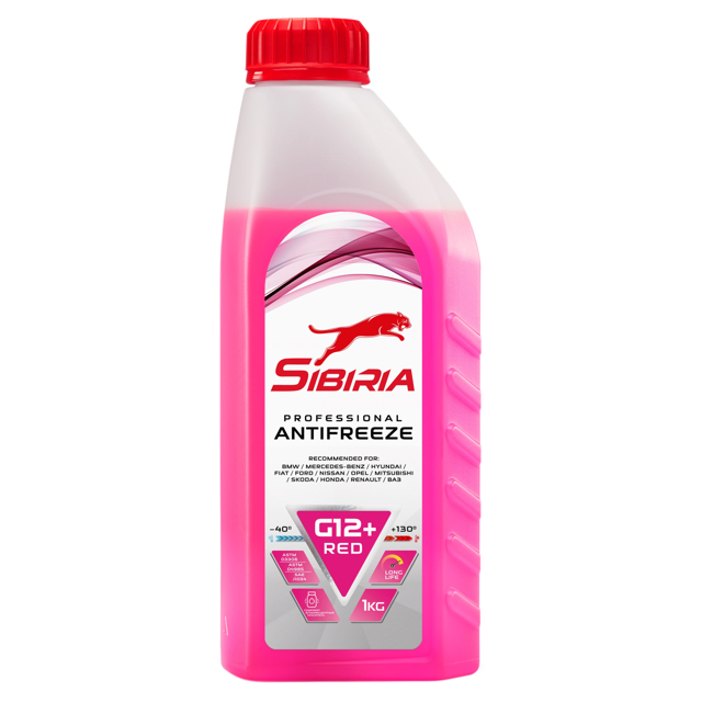 антифриз SIBIRIA Antifreeze G12+ красный 1кг