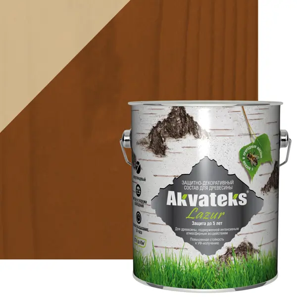 Антисептик Akvateks полуглянцевый орех 2.7 л