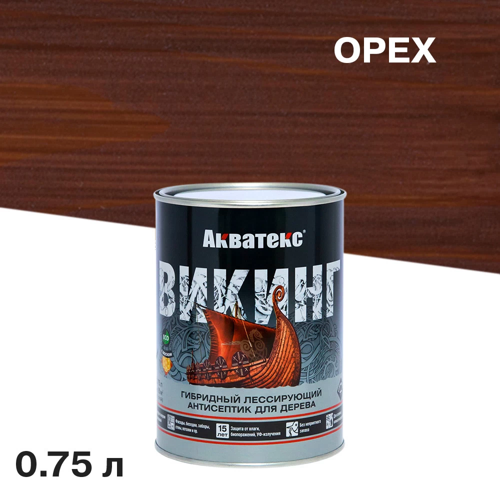 Антисептик Акватекс Викинг декоративный для дерева орех 0,75 л
