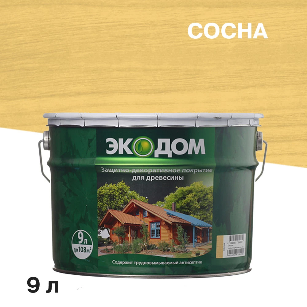 Антисептик Экодом декоративный для дерева сосна 9 л