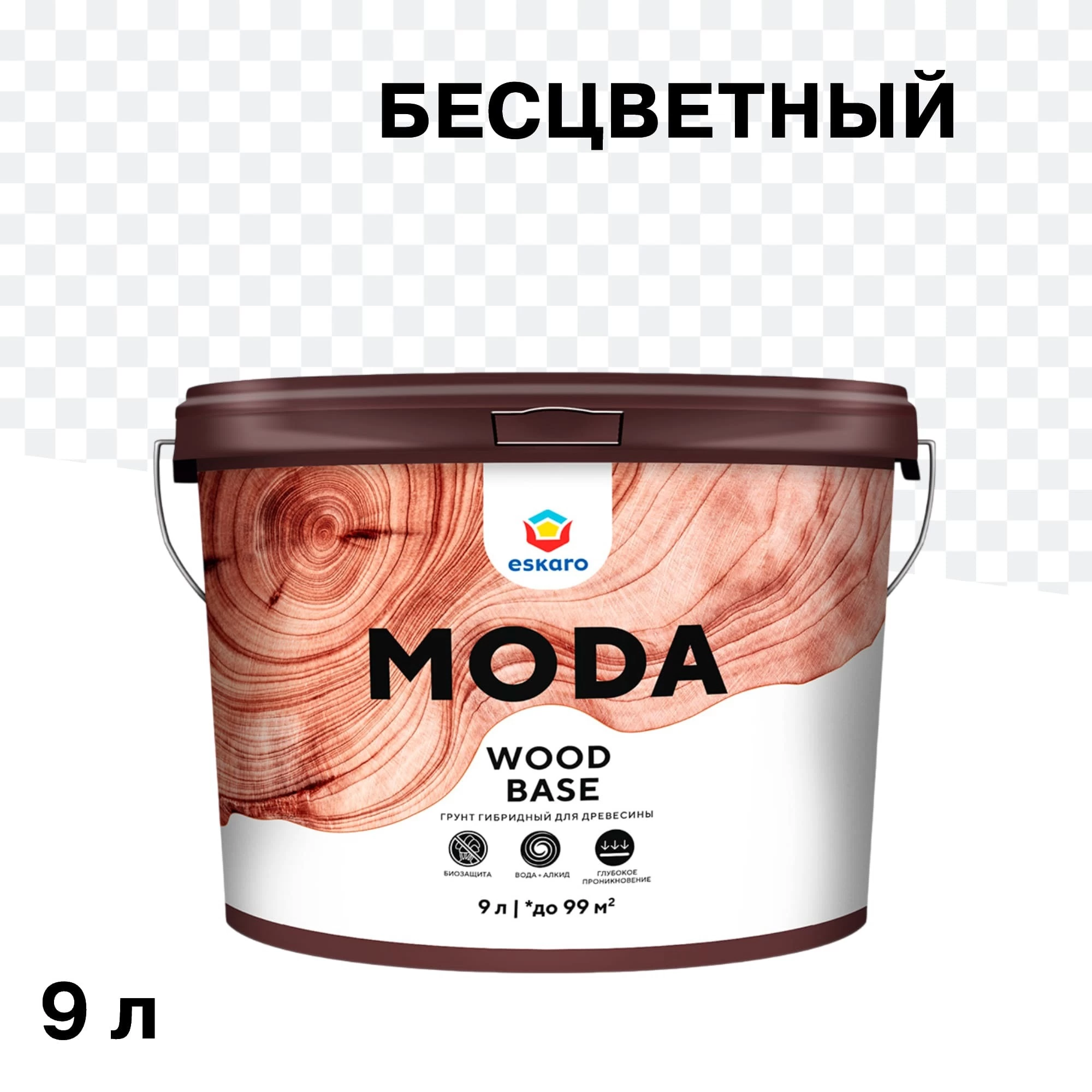 Антисептик Eskaro Moda Wood Base грунтовочный для дерева бесцветный 9 л