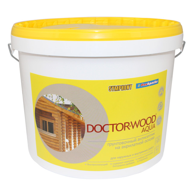 антисептик грунтовочный SYMPHONY Doctor Wood Aqua 2,7л, арт.1101087