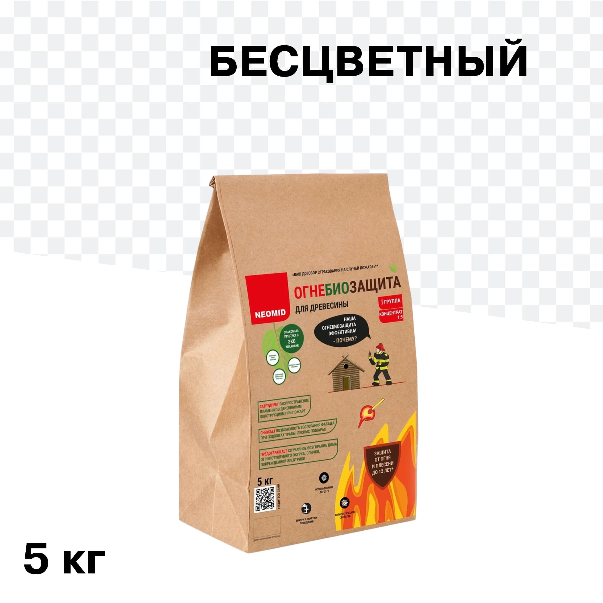 Антисептик Neomid огнебиозащитный I группа бесцветный 5 кг