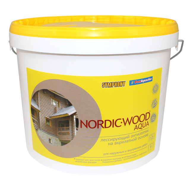 антисептик SYMPHONY Nordic Wood Aqua 9л бесцветный, арт.1101091