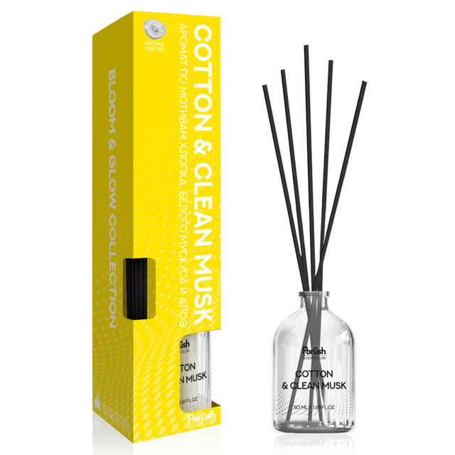 аромадиффузор FBRASH Boom&Glow Cotton&Clean Musk 50мл