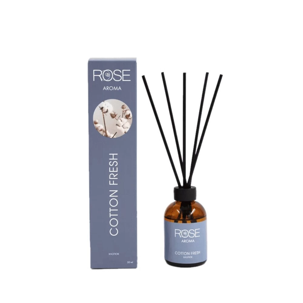 Аромадиффузор с палочками Rose Cotton Fresh 50 мл