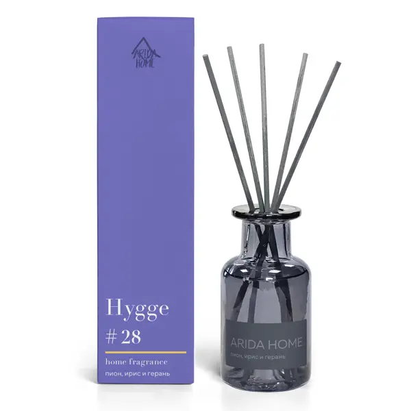 Ароматический диффузор Arida Home Hygge #28 Пион/Ирис/Герань 100 мл