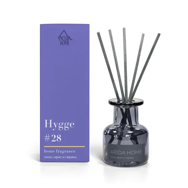 Ароматический диффузор Arida Home Hygge 28 Пион/ирис/герань 50 мл