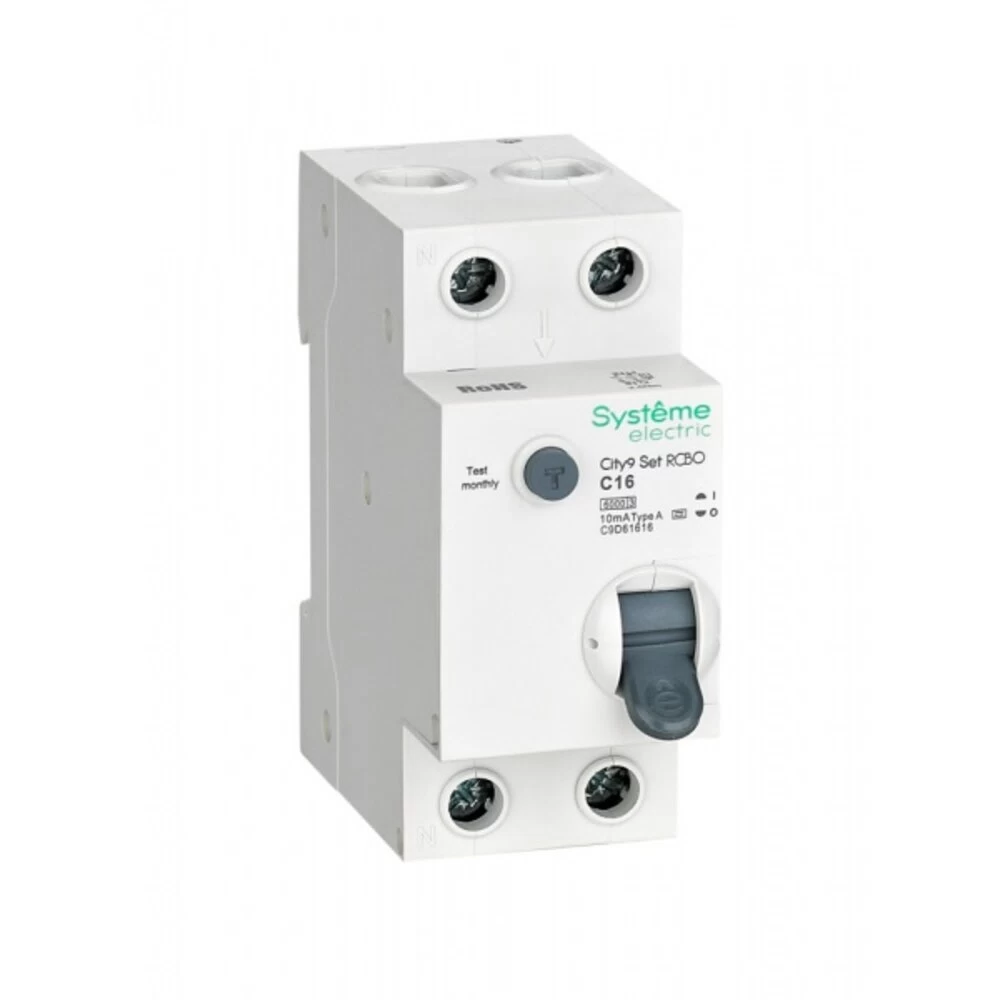 Автомат дифференциальный Systeme Electric City9 Set 16А 1P+N тип A 10 мА 6 кА (C9D61616)