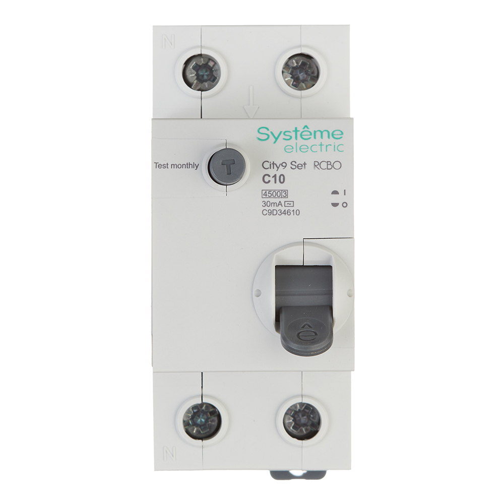 Автомат дифференциальный Systeme Electric City9 Set АВДТ 10А 1P+N тип AC 30 мА 4,5 кА (C9D34610)
