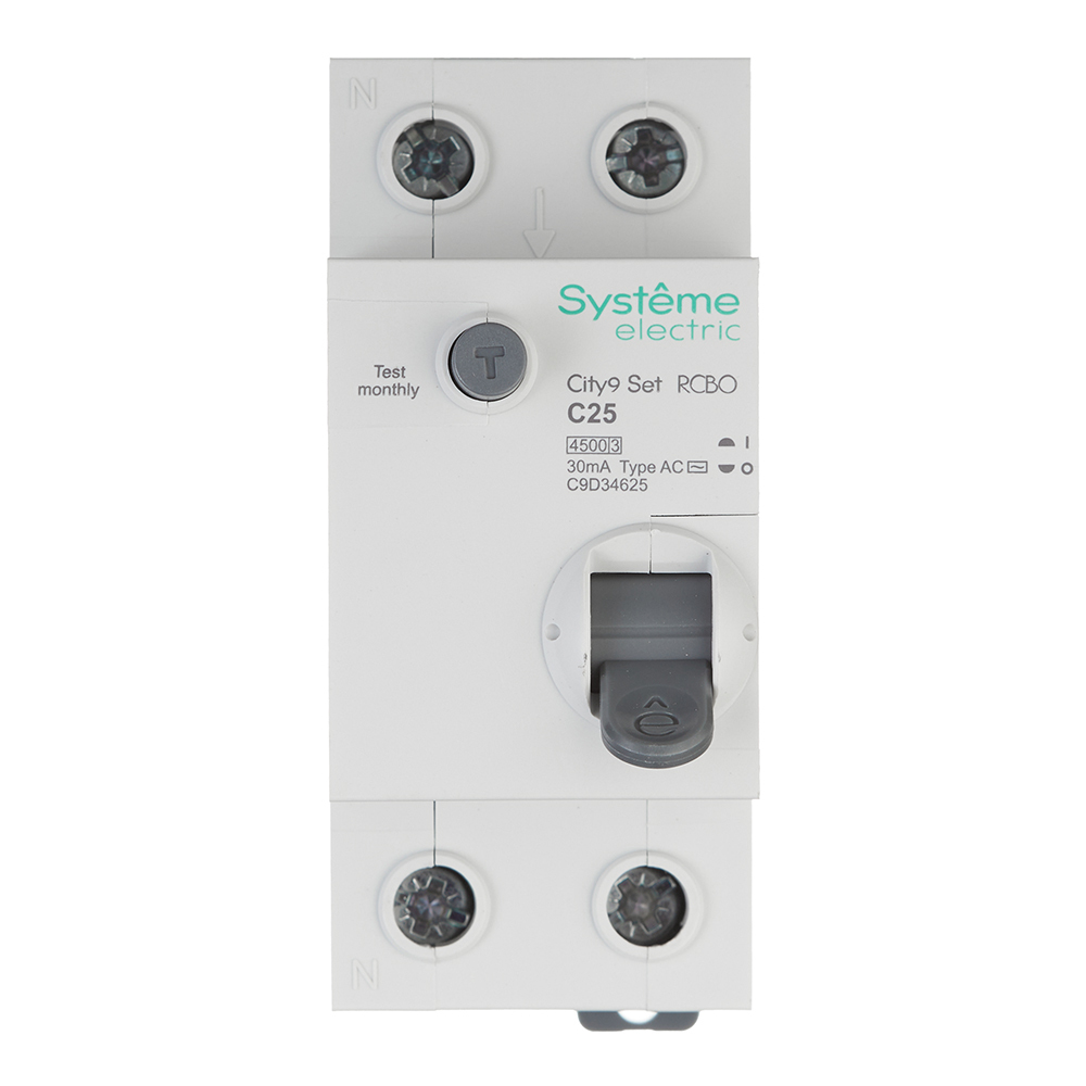 Автомат дифференциальный Systeme Electric City9 Set АВДТ 25А 1P+N тип AC 30 мА 4,5 кА (C9D34625)