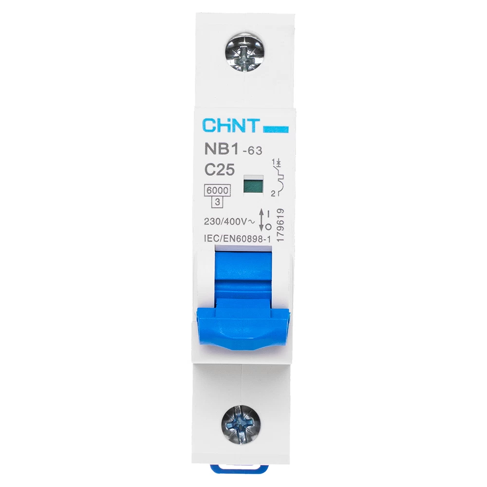 Автоматический выключатель модульный Chint NB1-63 1P 25А тип C 6 кА 230 В (179619)