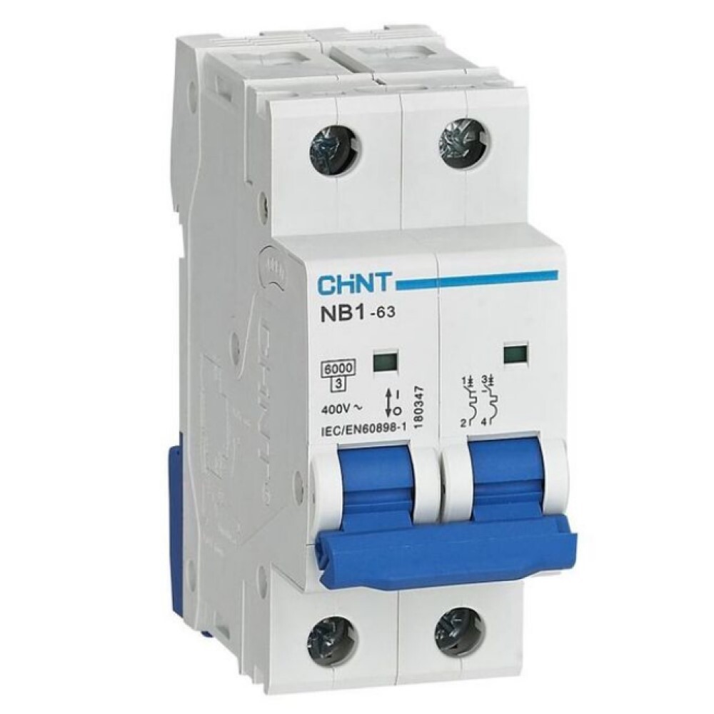 Автоматический выключатель модульный Chint NB1-63 2P 32А тип C 6 кА 400 В (179663)