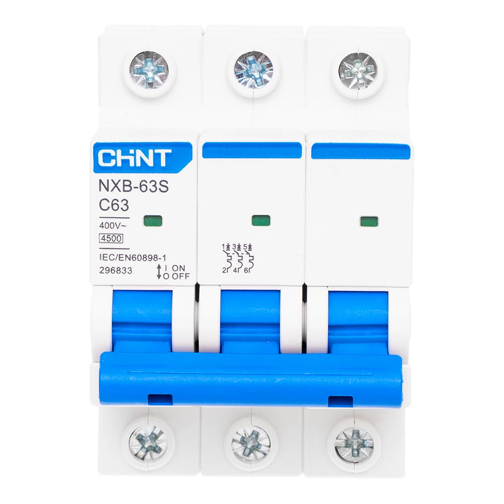 Автоматический выключатель модульный Chint NXB-63S 3P 63А тип C 4,5 кА 400 В (296833 Chint)