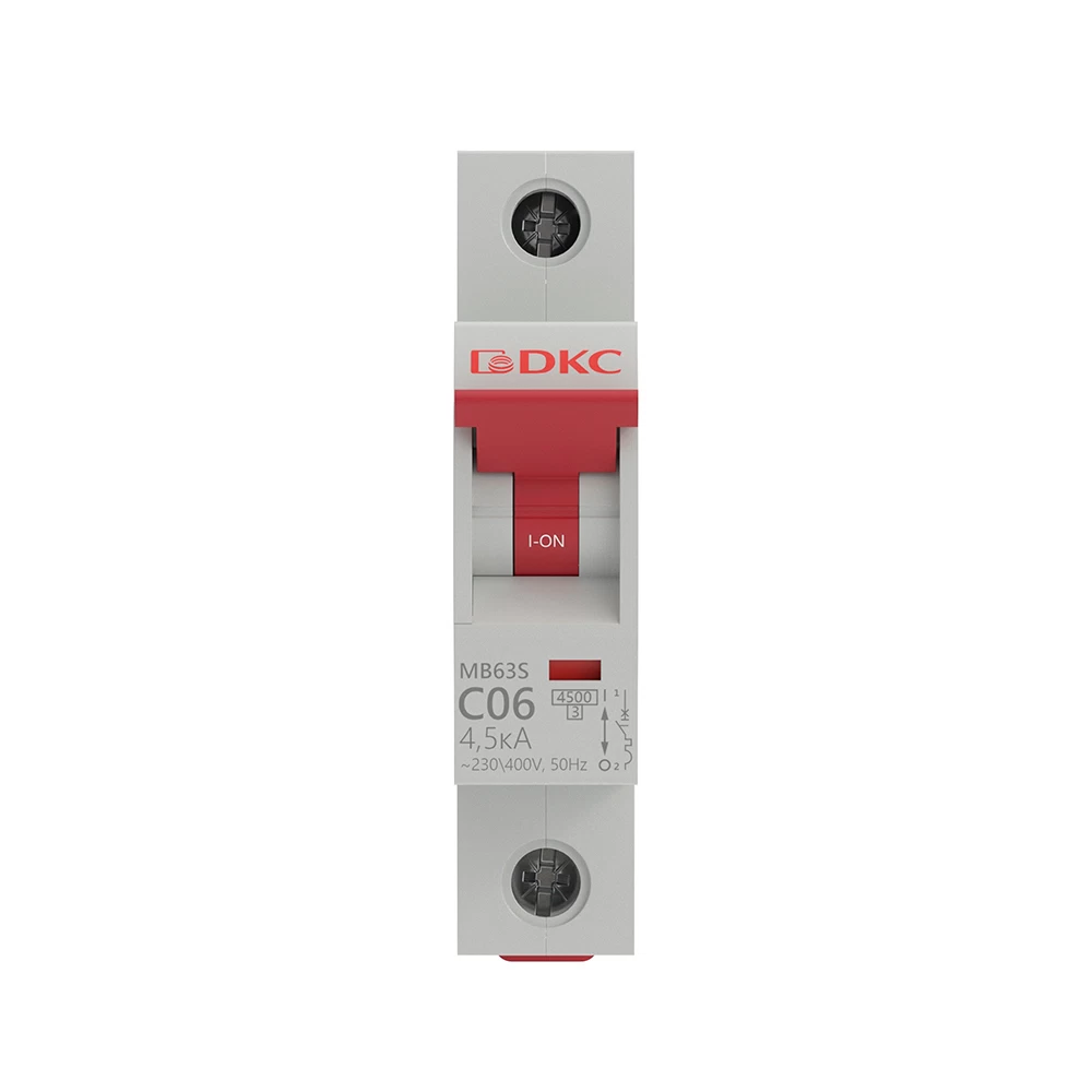 Автоматический выключатель модульный DKC Yon Max MD63S 1P 6А тип C 4,5 кА 230 В (MD63S-1PC6)