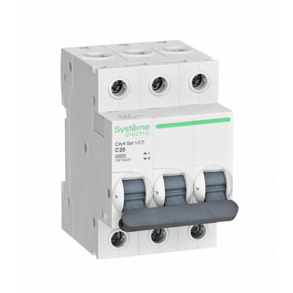 Автоматический выключатель модульный Systeme Electric City9 Set 3P 20А тип C 4,5 кА 400 В (C9F34320)