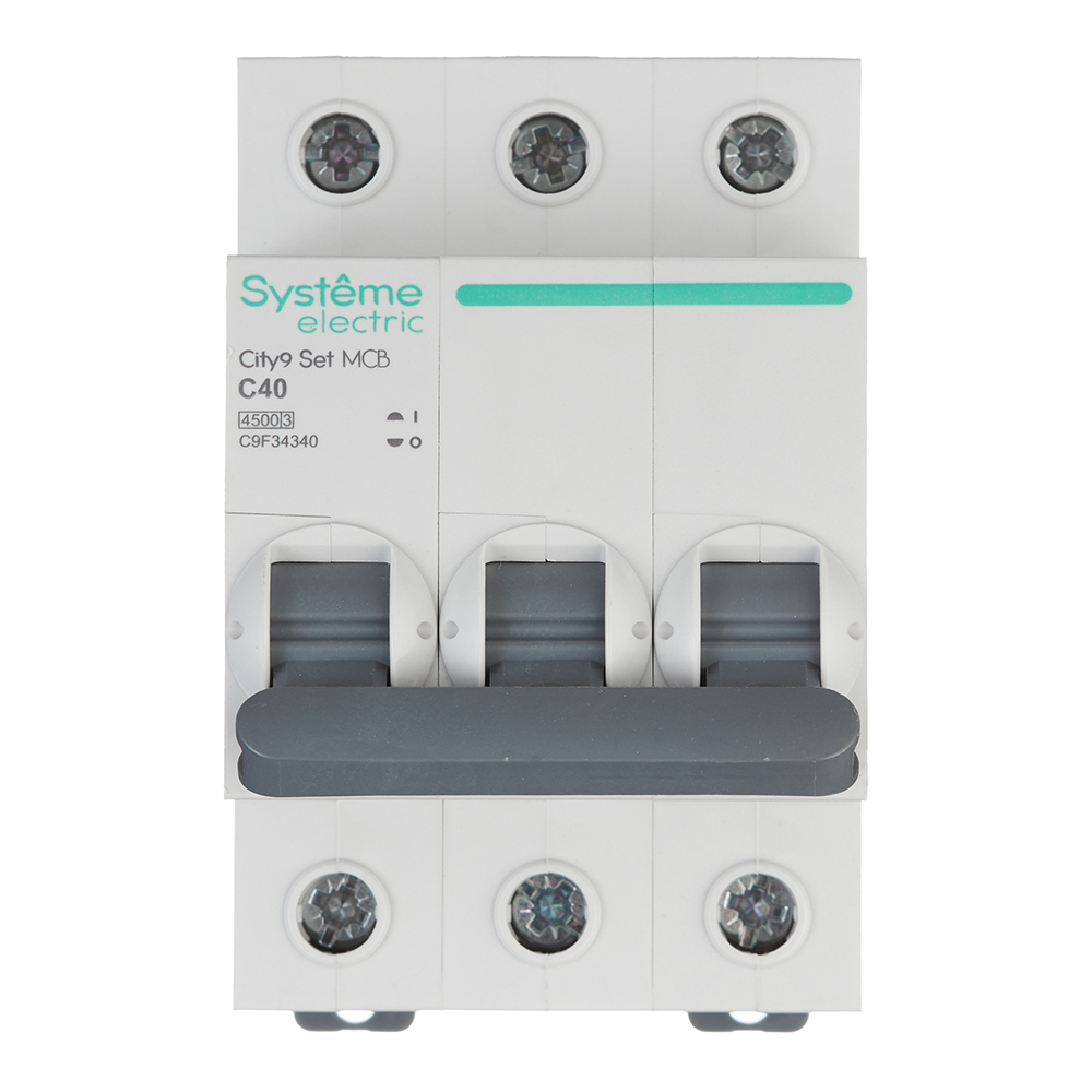 Автоматический выключатель модульный Systeme Electric City9 Set 3P 40А тип C 4,5 кА 400 В (C9F34340)