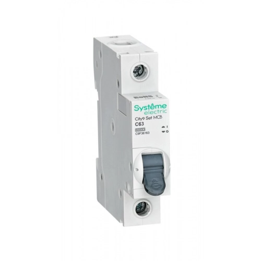 Автоматический выключатель модульный Systeme Electric City9 Set 1P 63А тип C 6 кА 230 В (C9F36163)