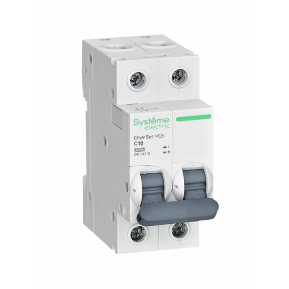 Автоматический выключатель модульный Systeme Electric City9 Set 2P 10А тип C 4,5 кА 230 В (C9F34210)
