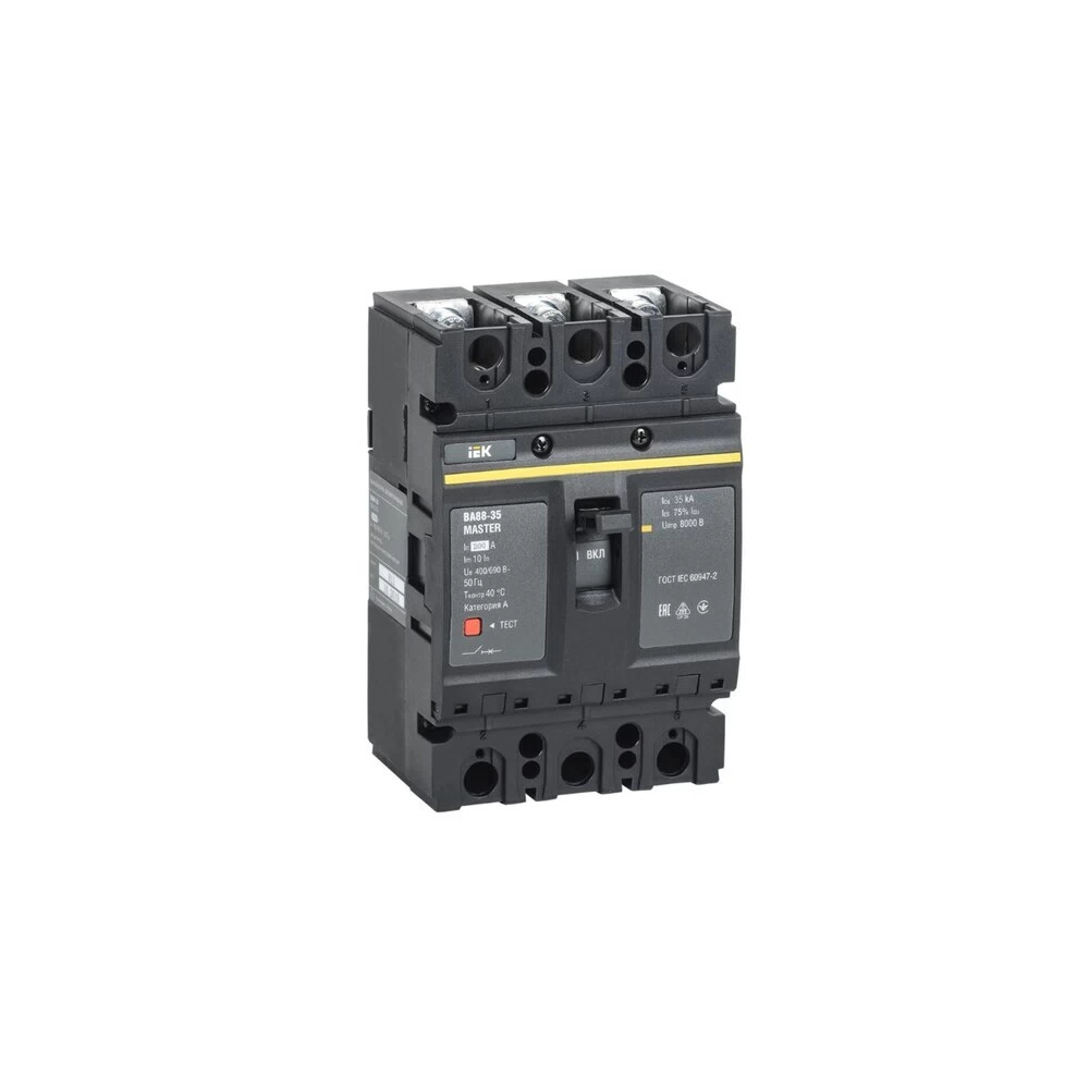 Автоматический выключатель в литом корпусе IEK Master ВА88-35 3P 200А 35 кА 400/690 В (SVA30-3-0200-02)