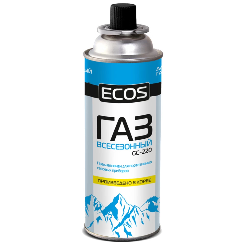 Баллон газовый для портативных плит всесезонный пропан/ бутан/ изобутан Ecos GC-220 одноразовый 0,52 л