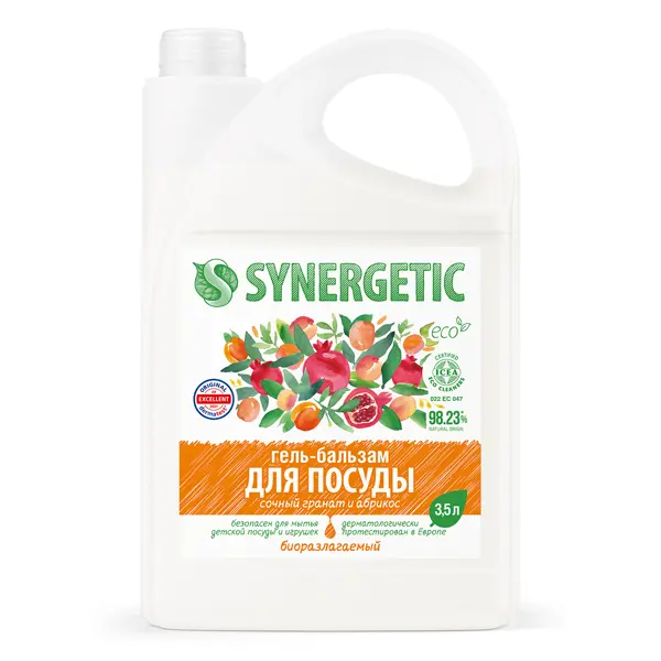 Бальзам для мытья посуды Synergetic Гранат и абрикос гель 3.5 л