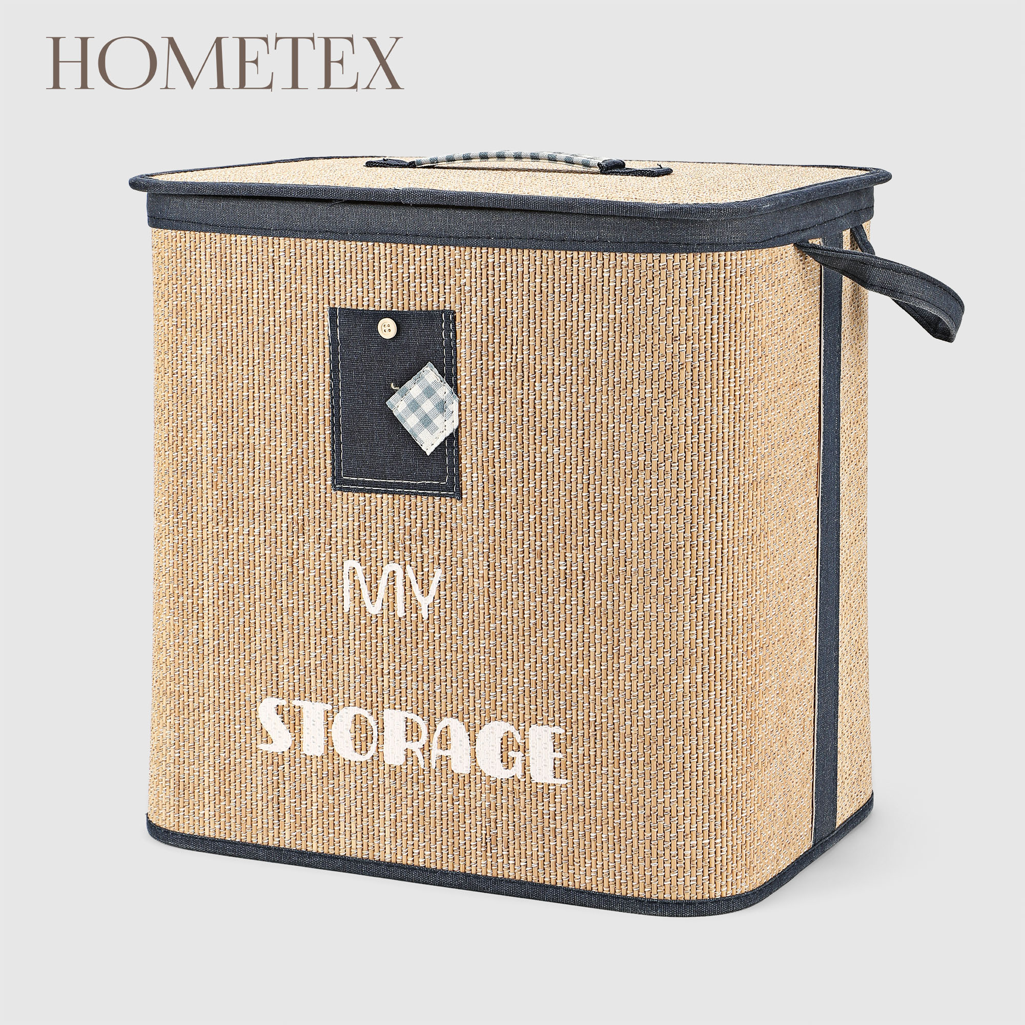 Бамбуковая корзина для белья Hometex с крышкой 40х30х40 см