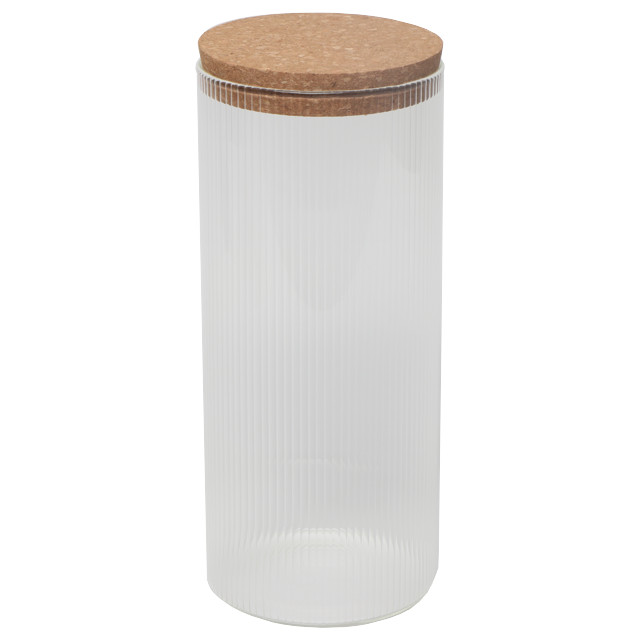 банка для продуктов TODELIA Simplicity 1,6л круглая стекло, пробка, силикон