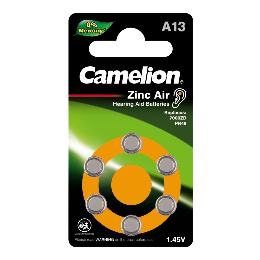 Батарейка Camelion Mercury Free таблетка A13 1,4 В (6 шт.) (A13-BP6)