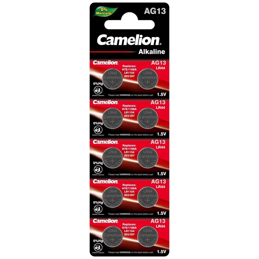 Батарейка Camelion Mercury Free таблетка G13 1,5 В (10 шт.) (AG13-BP10)