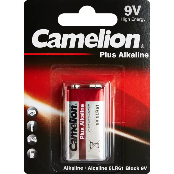 Батарейка Camelion Plus Alkaline 6LR61-BP1 алкалиновая 6LR61 крона 1 шт.