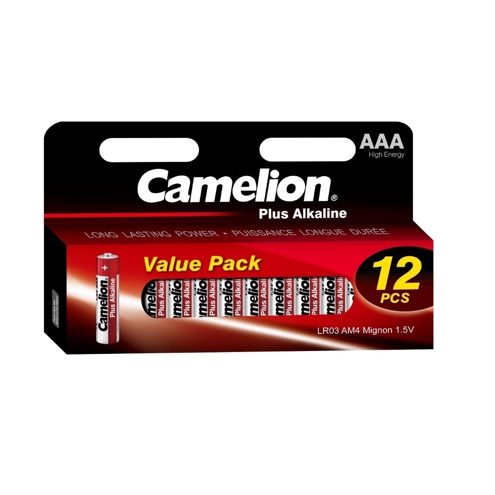 Батарейка Camelion Plus Alkaline ААА мизинчиковая LR03 1,5 В (12 шт.) (LR03-HP12)