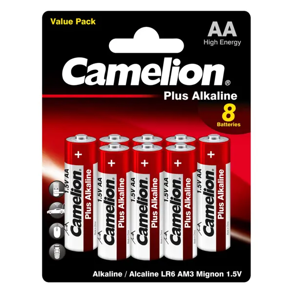 Батарейка Camelion Plus Alkaline LR6-BP5+3 алкалиновая LR6 AA 8 шт.